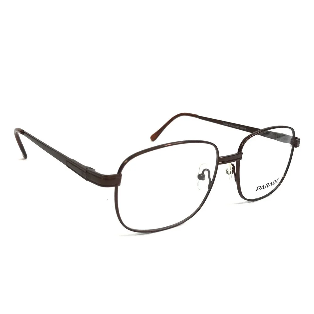 Parade Eyeglasses Frames Q-Series 1622 BROWN Square Wire Rim 54-17-145